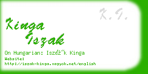 kinga iszak business card